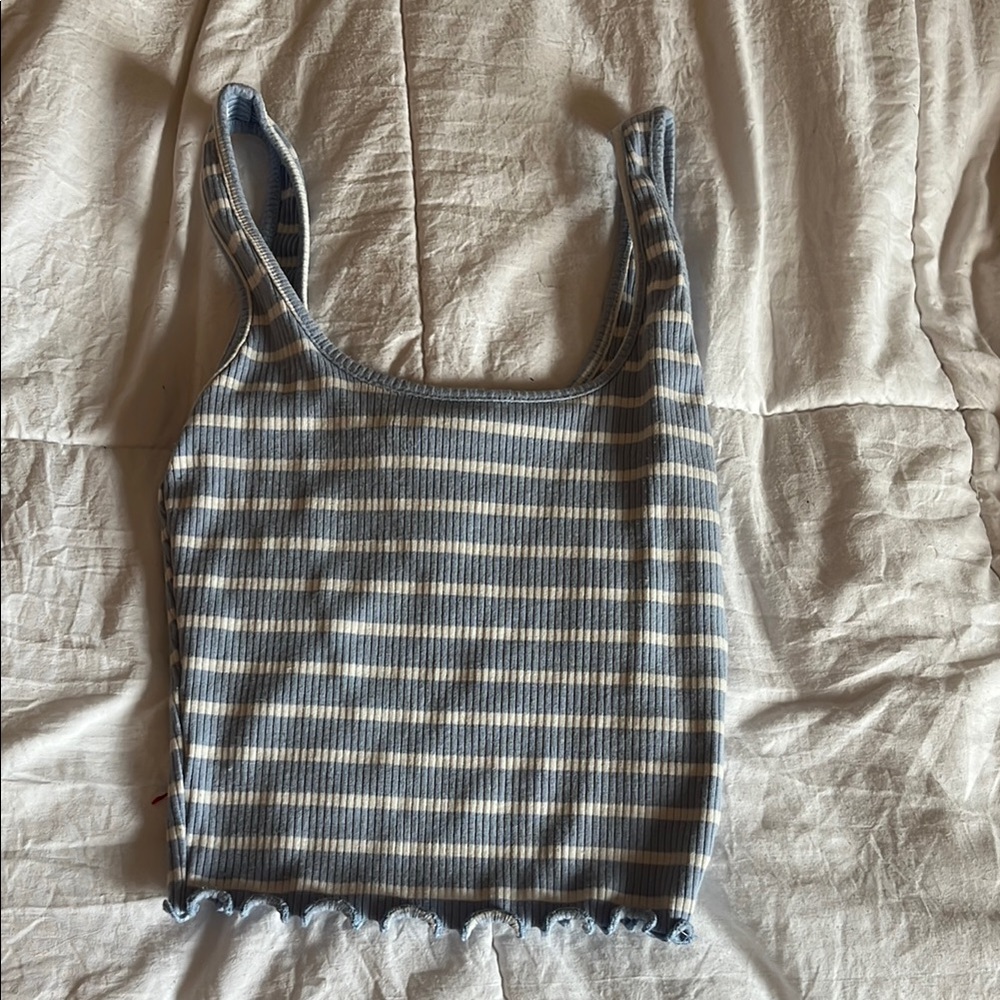 Striped Blue and Cream Women's Top